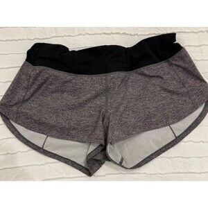 Lululemon Women's Speed Up Low-Rise Short in Heather Gray/Black, Size 8, 2.5" L
